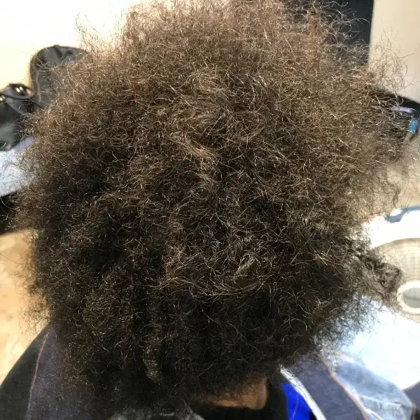Natural afro texture before locs — the very beginning of the journey